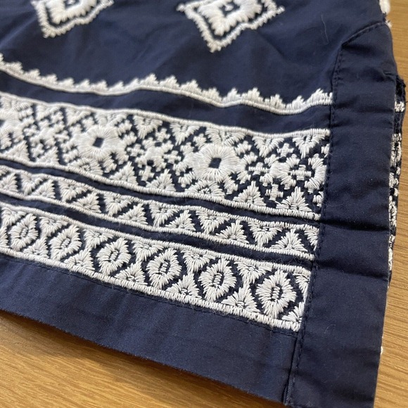 Women's Athleta Size S Navy White Embroidered Coverup Dress Long Sleeve - Picture 2 of 9